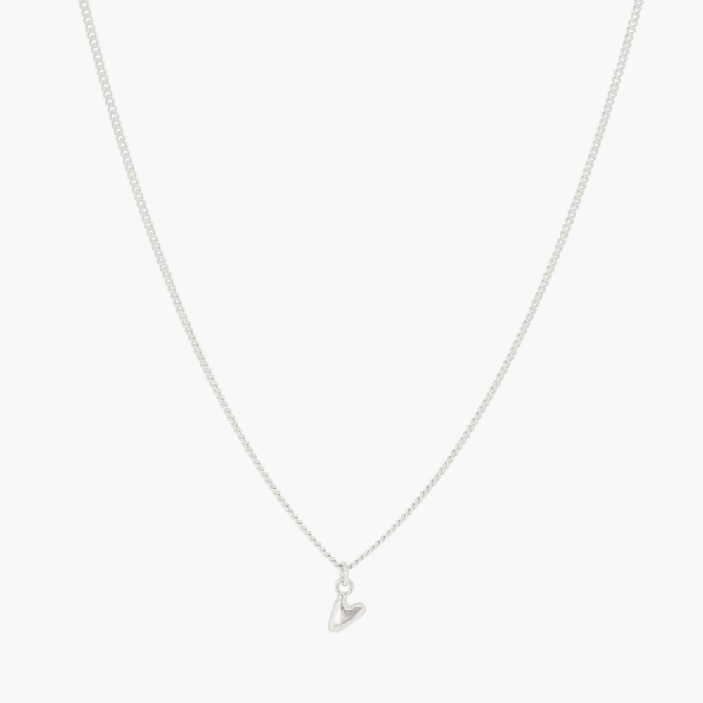 BY10AK YOU Heart Charm Necklace - Silver 