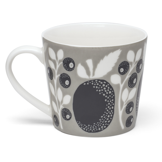 Large Grey Plum Porcelain Mug