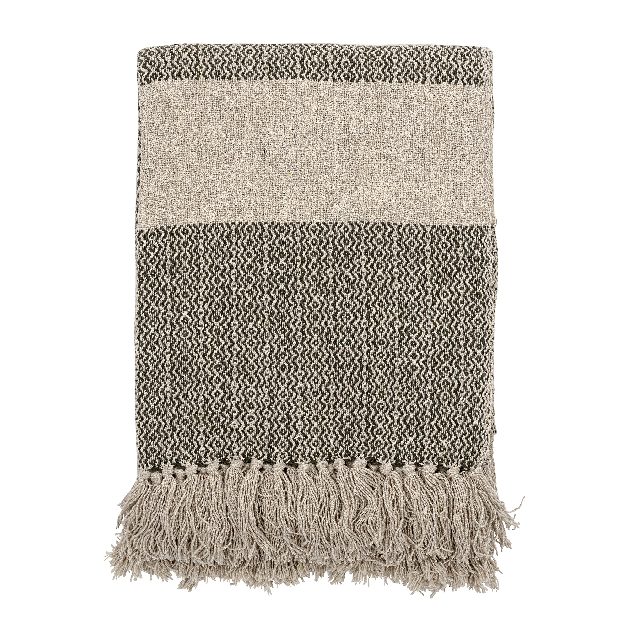 Bloomingville Green Recycled Cotton Fidan Throw