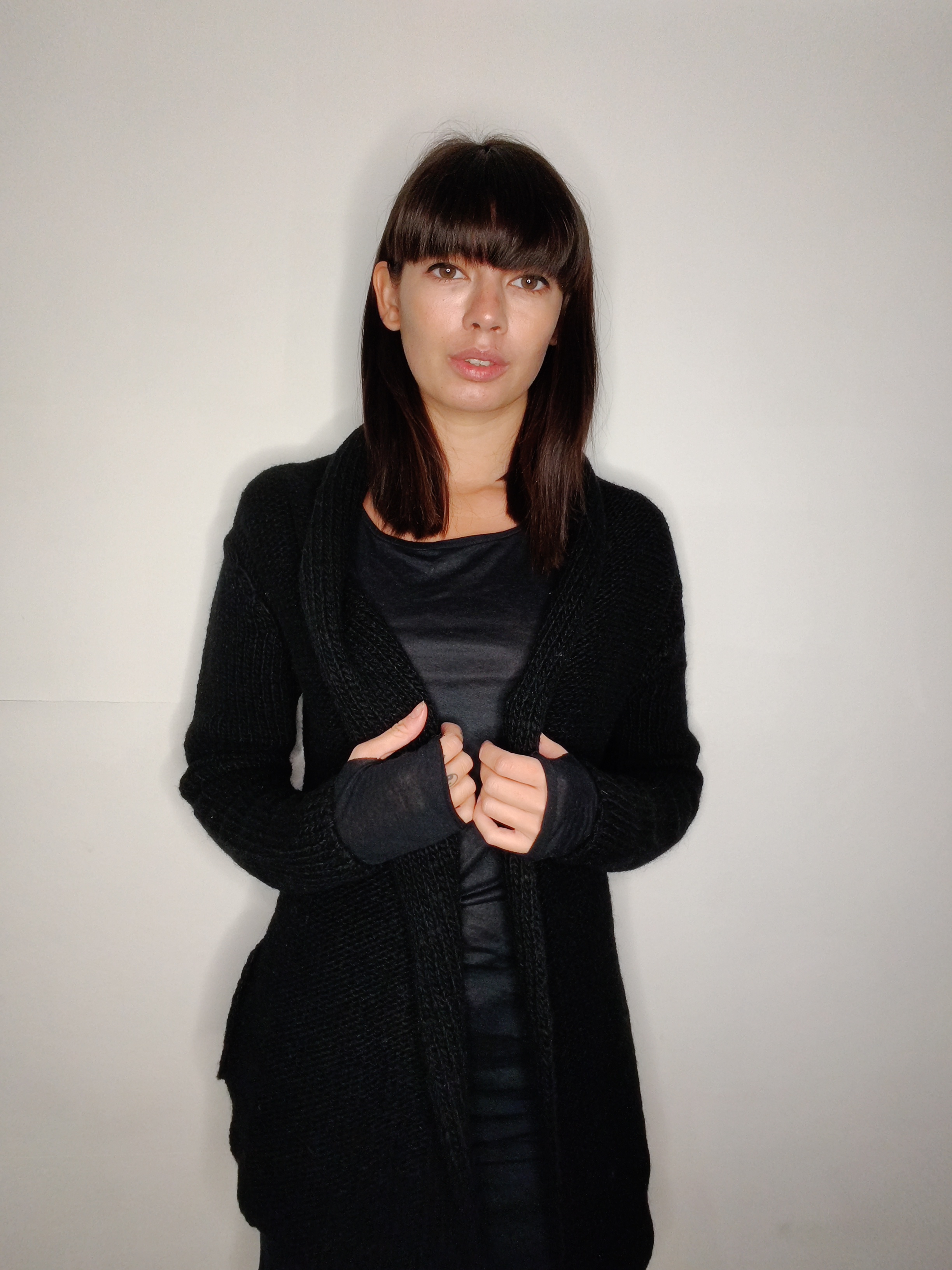 Black Wdts Wool Knit Jacket