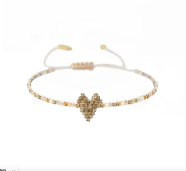 Heartsy Row Bracelet Gold Cream