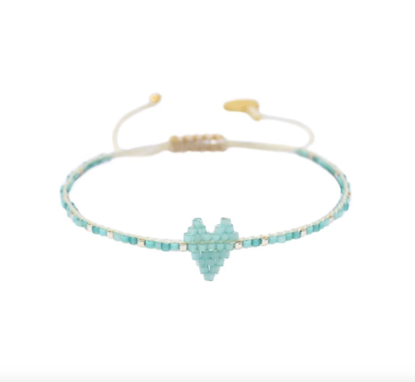 Heartsy Row Bracelet Aqua