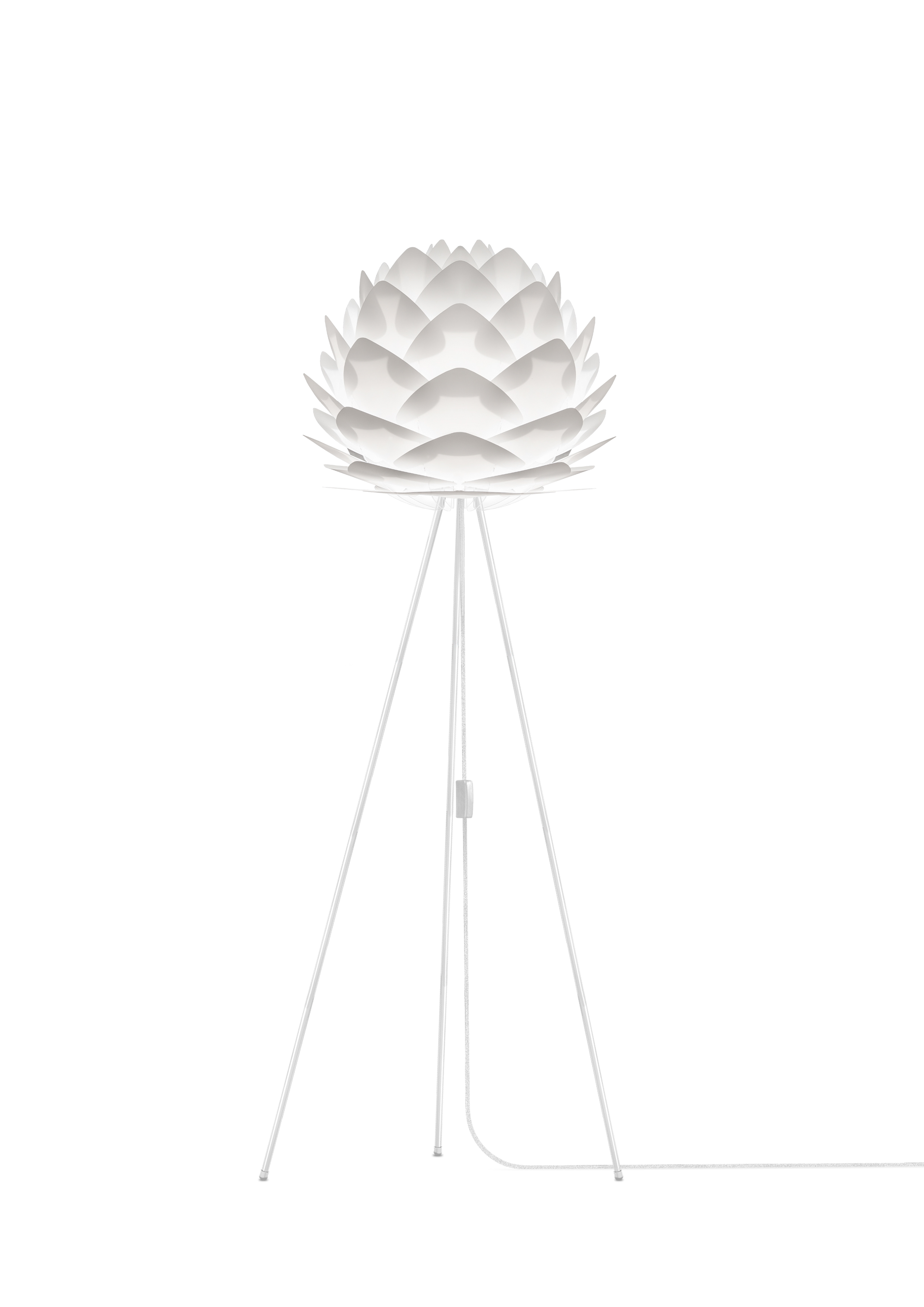 UMAGE Medium White Silvia Floor Lamp with White Tripod 