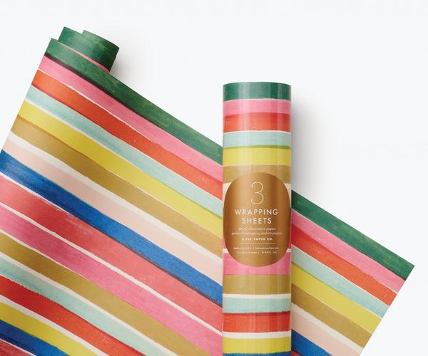 Rifle Paper Co. Striped Wrapping Paper Sheets Set Of 3