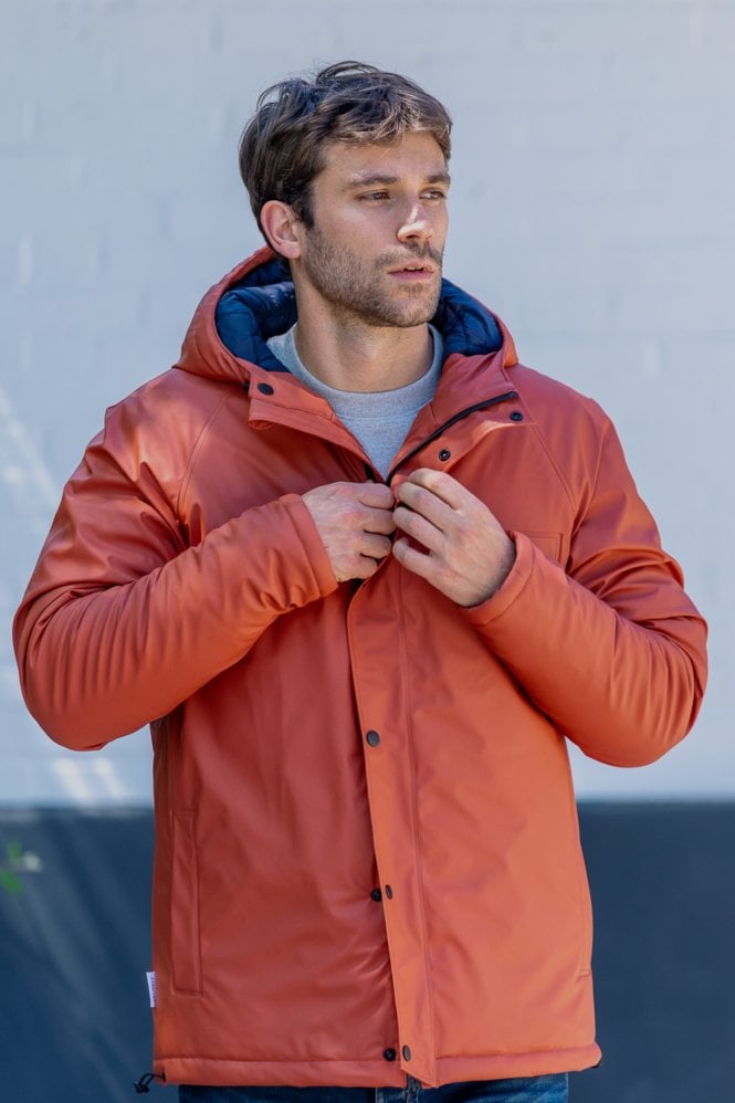 Padded Coat In Volcano