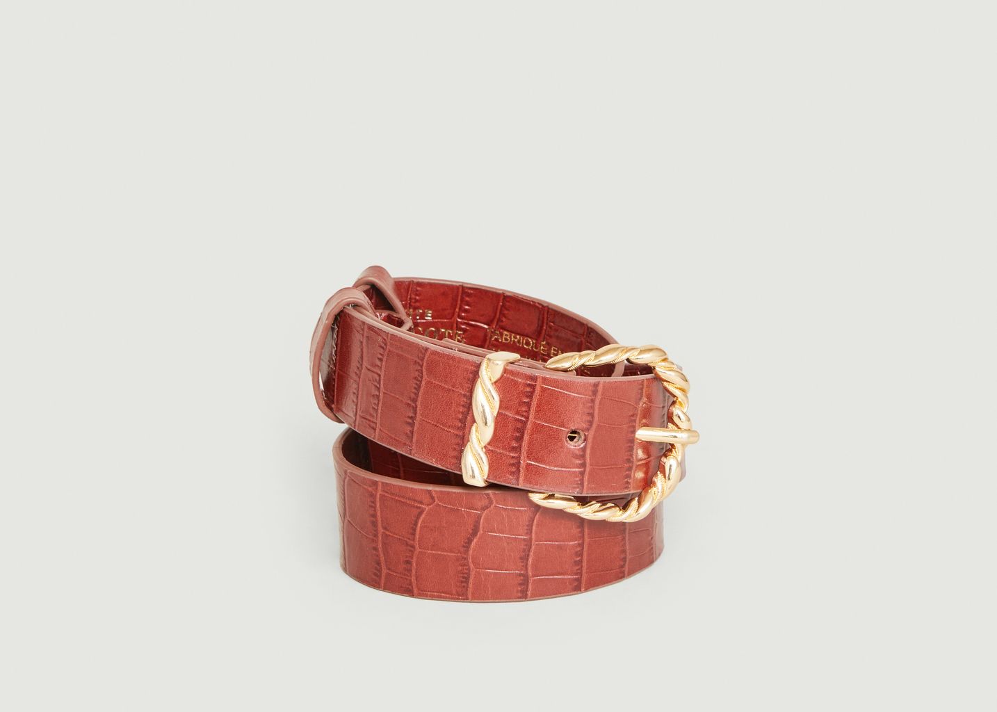 Petite Mendigote Cora Croco Effect Leather Belt