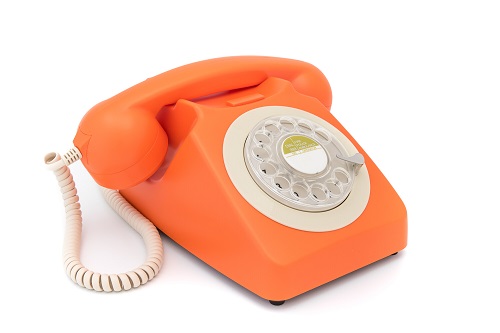 Vintage Style Orange Rotary Telephone