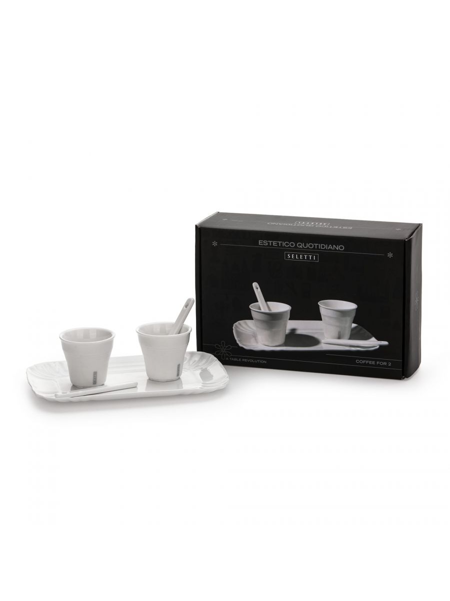 Seletti Estetico Quotidiano Coffee Set of 2 Cups and 1 Tray