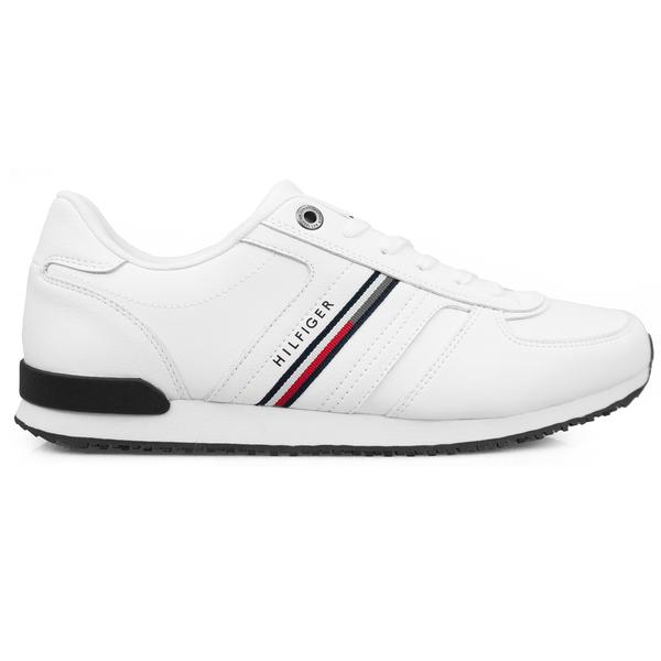 Iconic Leather Runner Stripes Trainers White