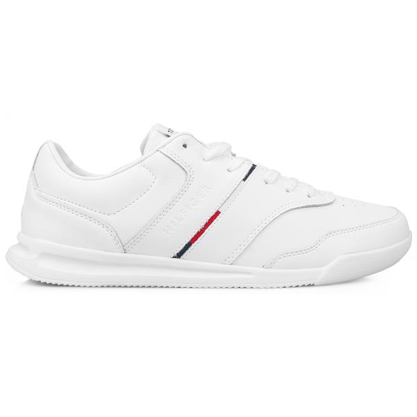 Lightweight Leather Stripe Trainers White