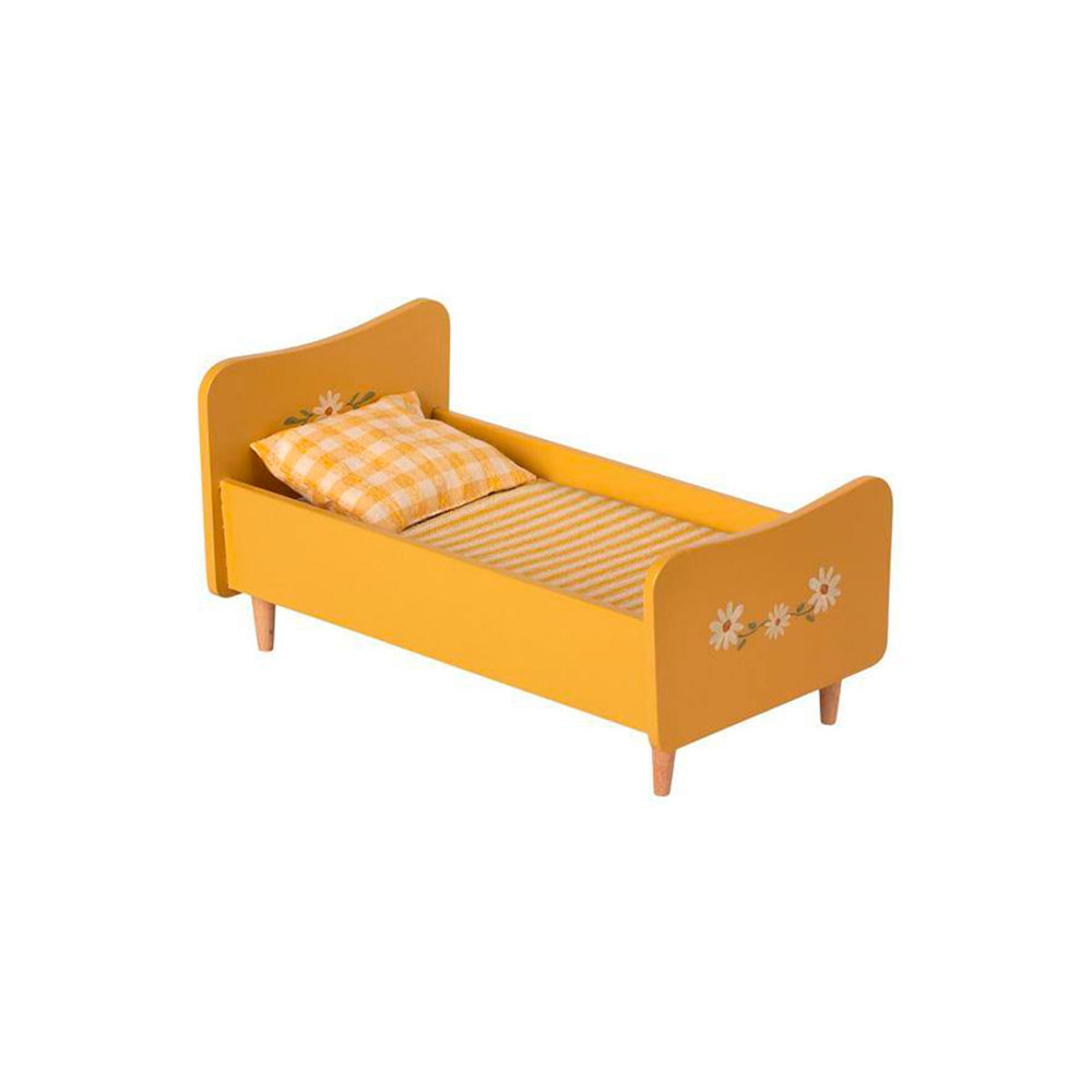 Maileg Wooden Bed, Mini - Yellow 