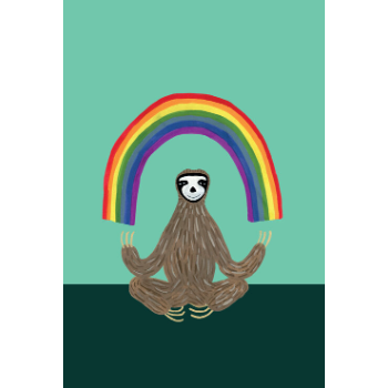 Hutch Cassidy Rainbow Sloth A3 Print