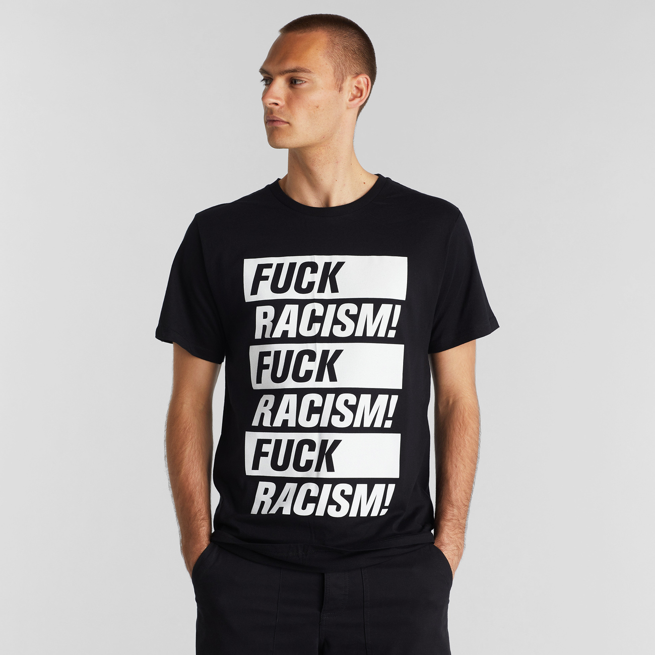 dedicated Black Fuck Racism Stockholm T Shirt