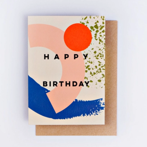 Memphis Brush Birthday Card