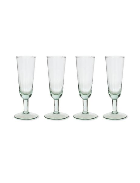 Gardentrading Recycled Glass Champagne Flutes Set Of 4