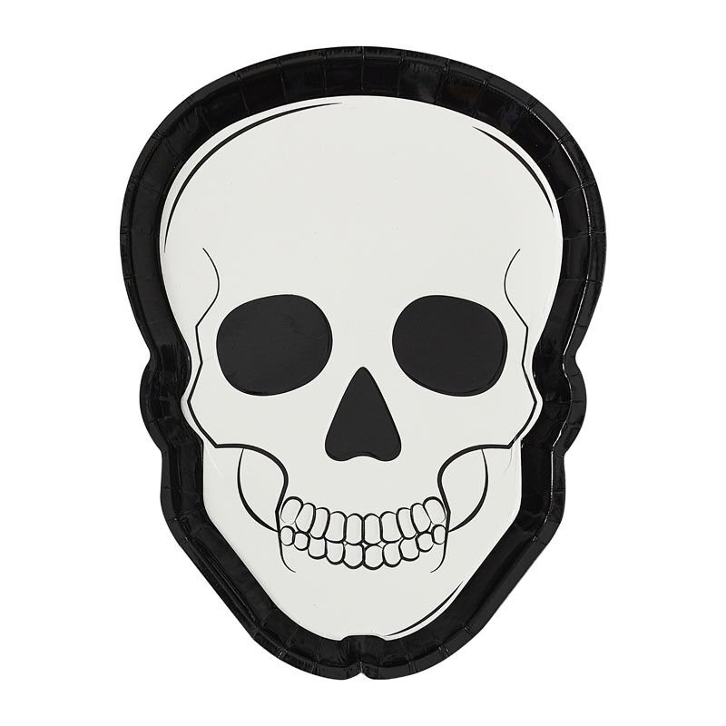 &Quirky Skull Shaped Paper Plates : Pack of 8