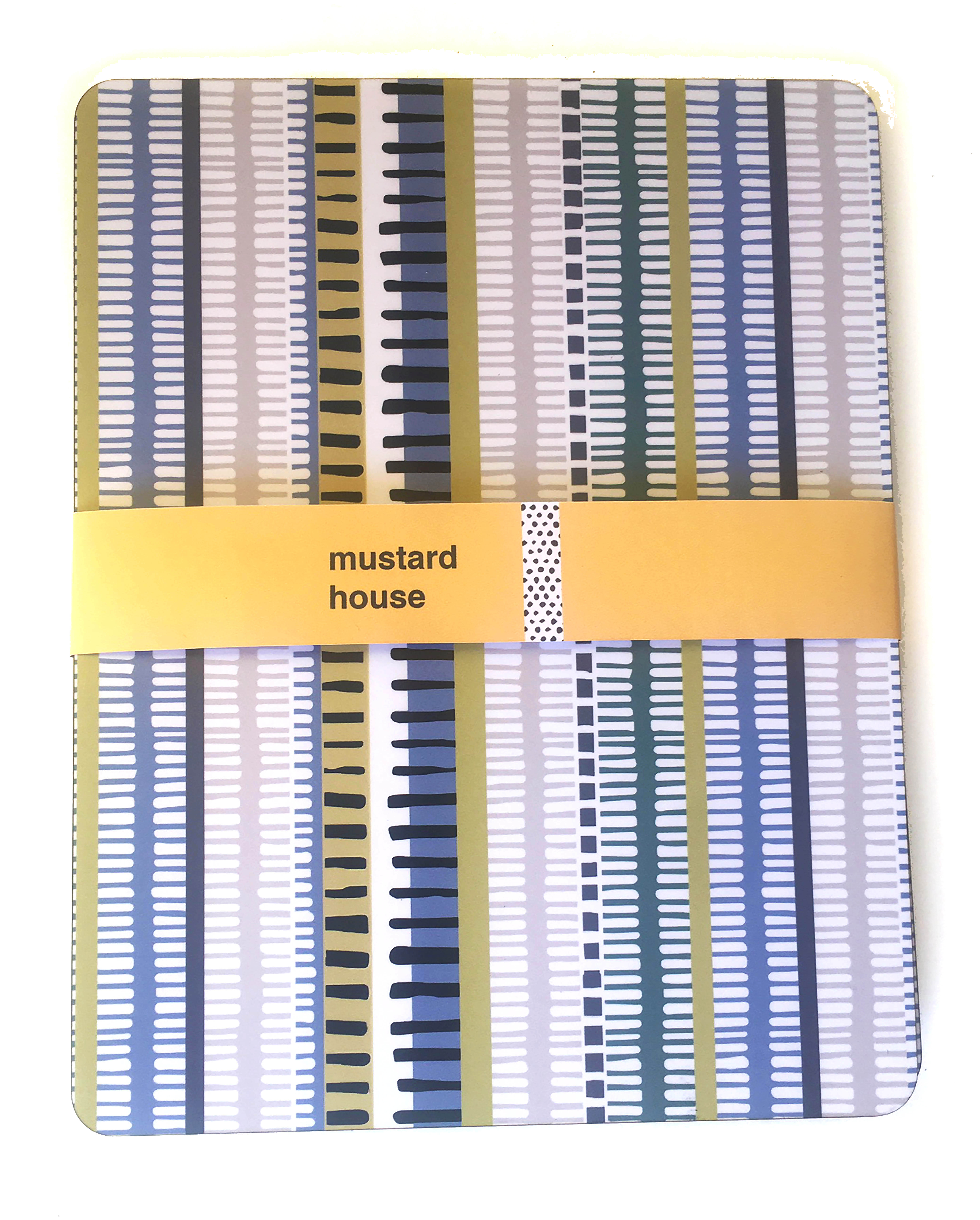 Mustard House Woven Stripe Set of 4 Placemats - Larger Size