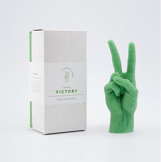 Candle Hand Victory Green Candle