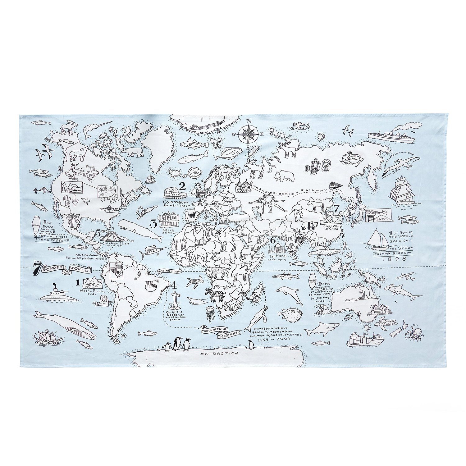 Eat Sleep Doodle World Map Tablecloth