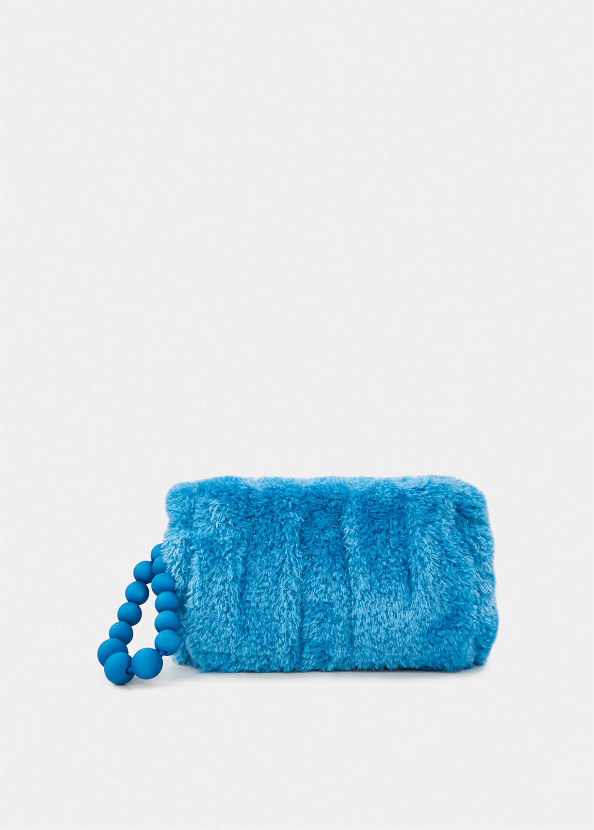 Essentiel Blue Faux Fur Pouch Evening Bag
