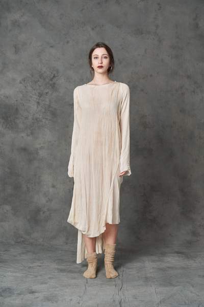 un-namable Aw 21 Sensitive Dress Dyed Badly Coffee