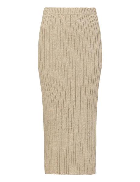 Amber Slim Midi Knit Skirt Tannin