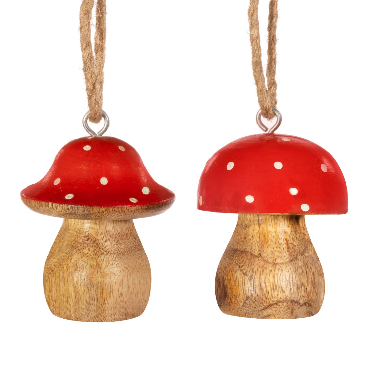 Sass & Belle  Red & White Wooden Mushroom Hanging Decoration Small Assorted