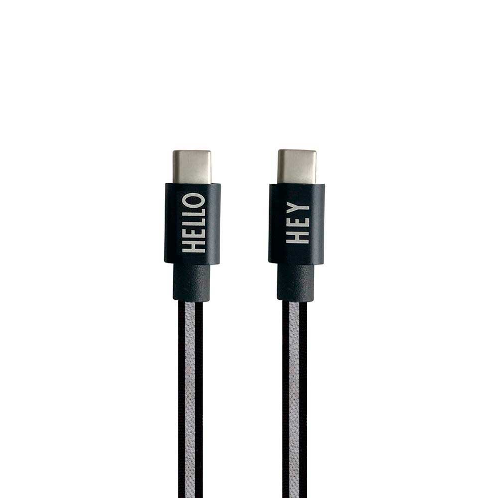Design Letters 2m Black and White Usb C To C Cable
