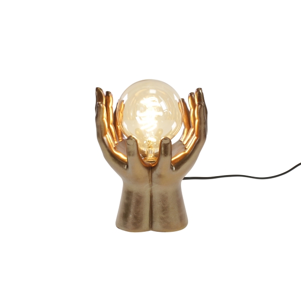 &Quirky Golden Hands Touch Table Lamp