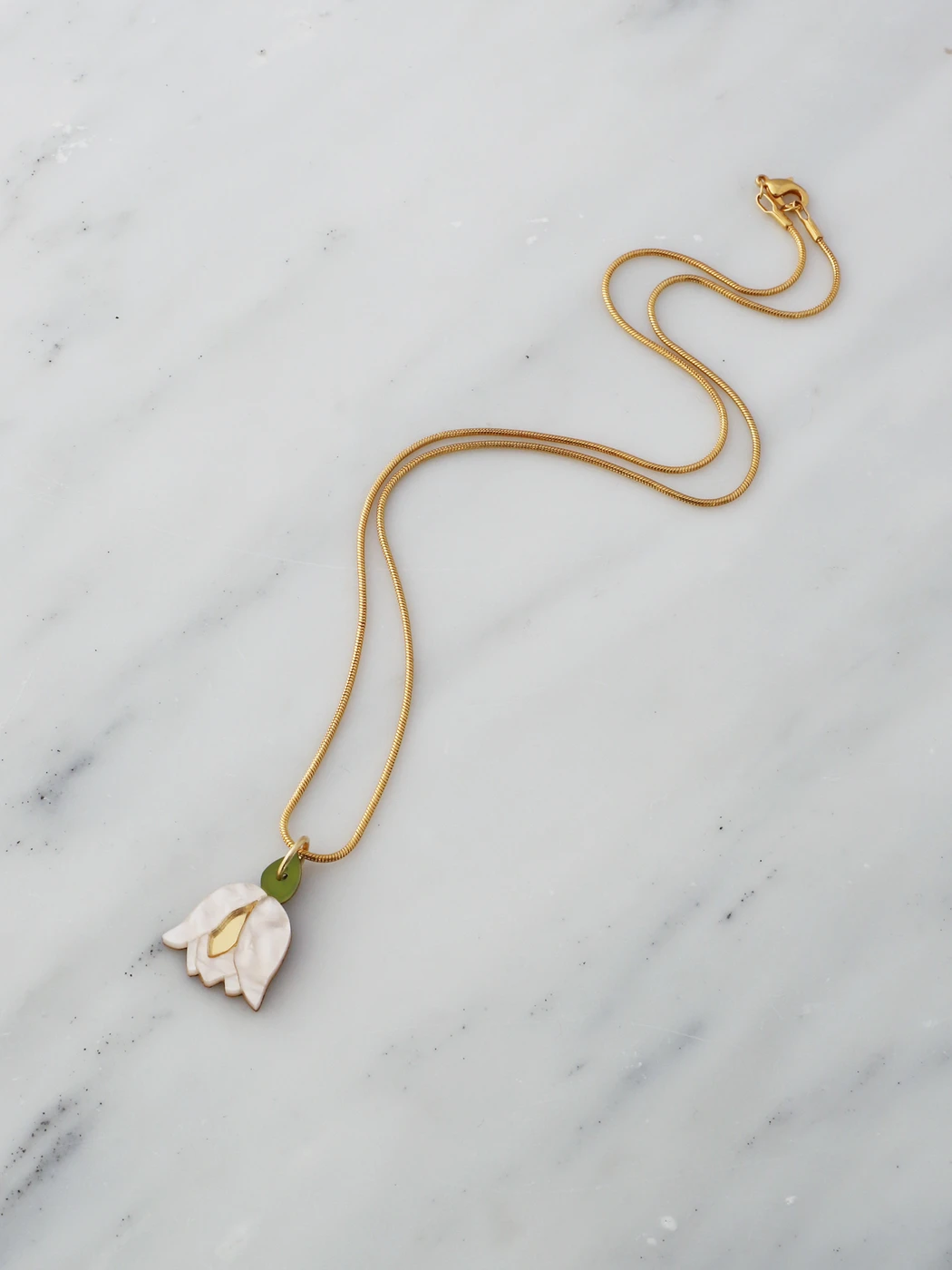 Wolf & Moon Tulip Necklace