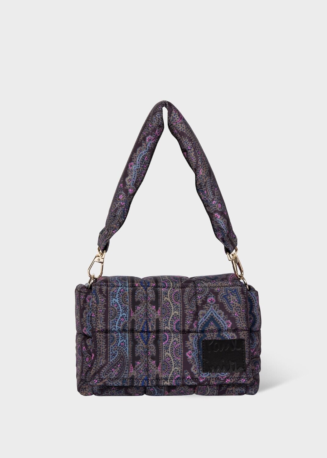 Paul Smith Purple Paisley Print Quilted Bag