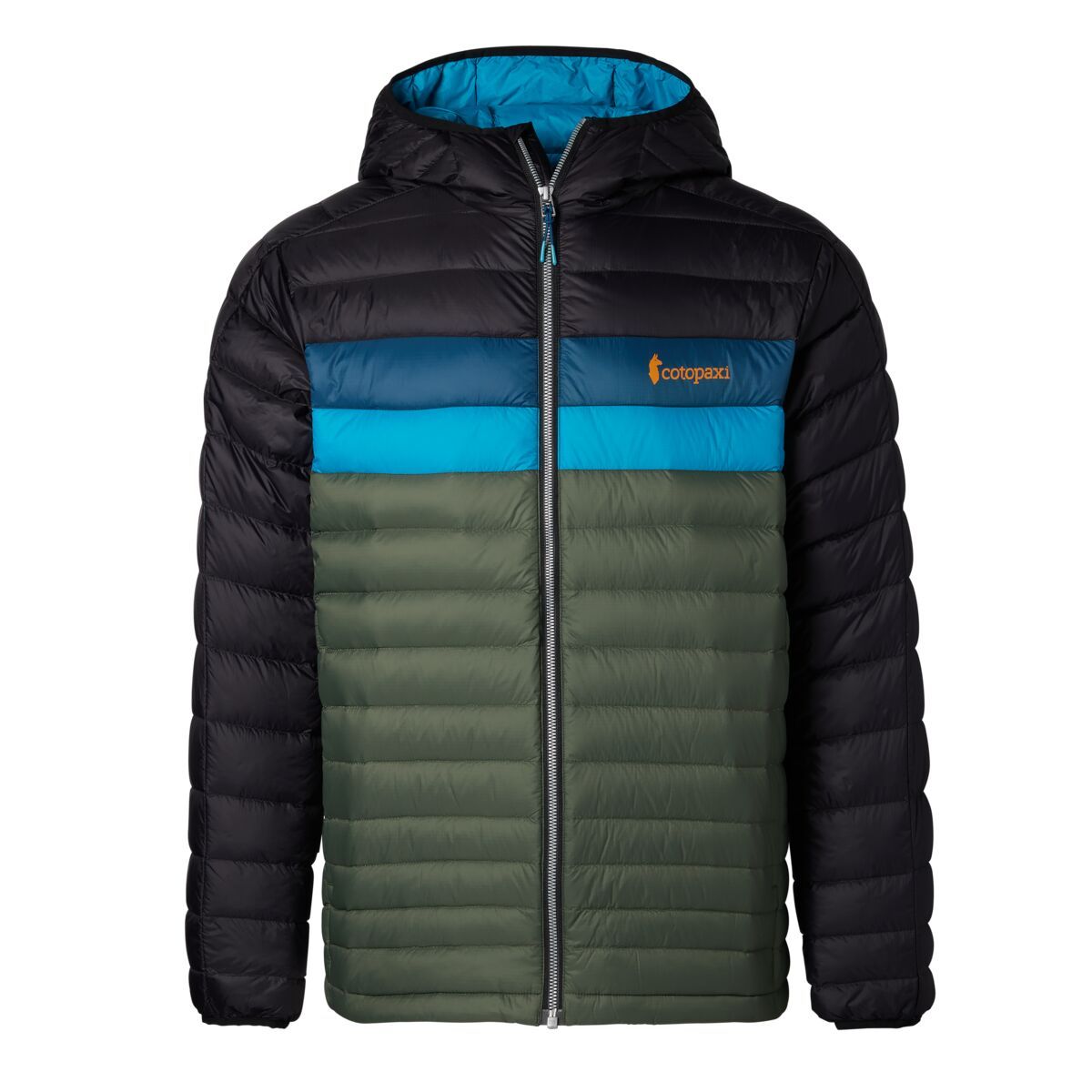 Cotopaxi Fuego Down Hooded Jacket - Black / Spruce