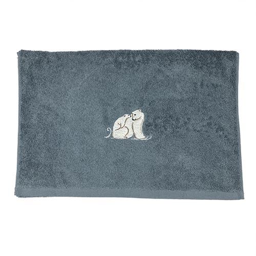 Sylvie Thiriez Arctique Grey Polar Bear Shower  Towel 