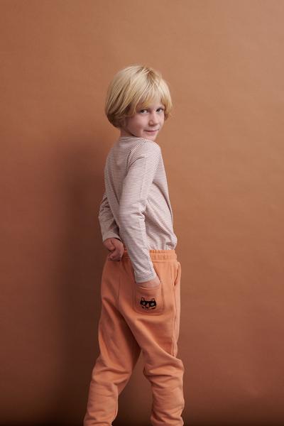 LOVE kidswear Tommy Longsleeve In White Brown Stripes For Kids