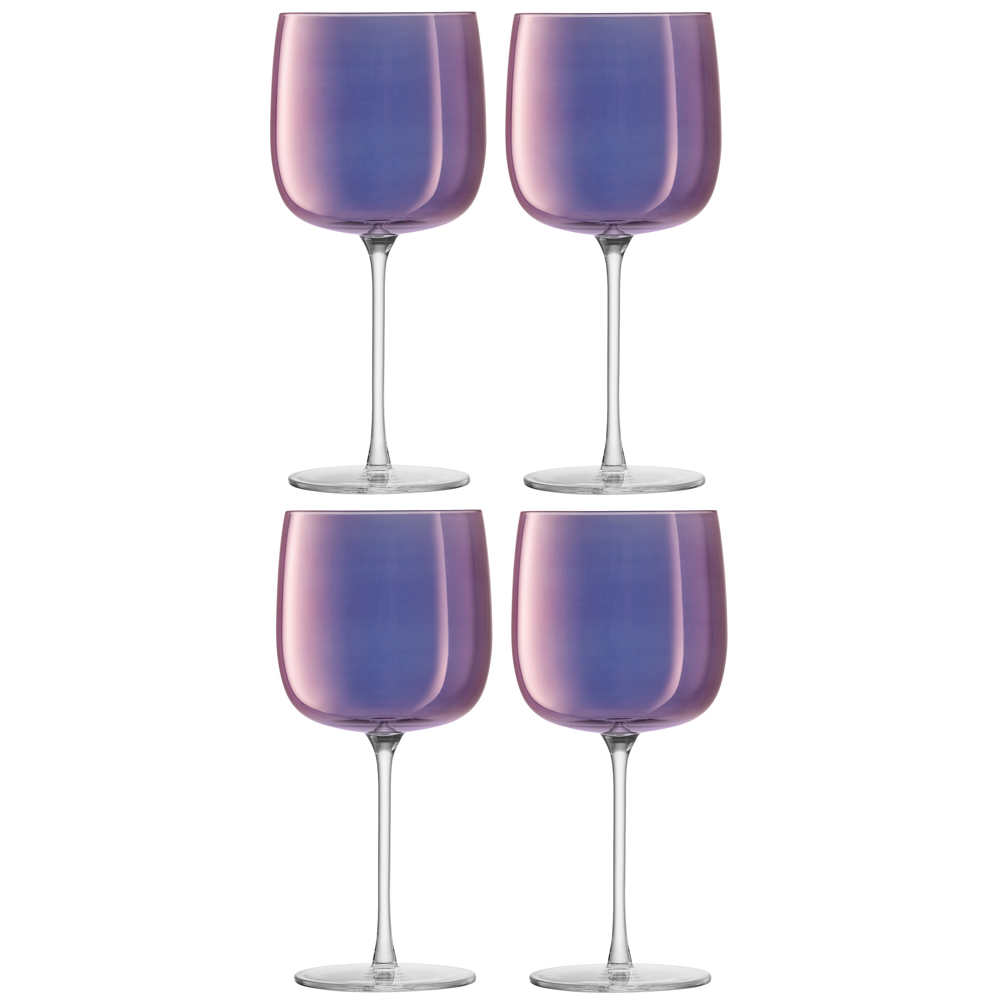 LSA International Set of 4 Polar Violet Aurora Wine Glass 
