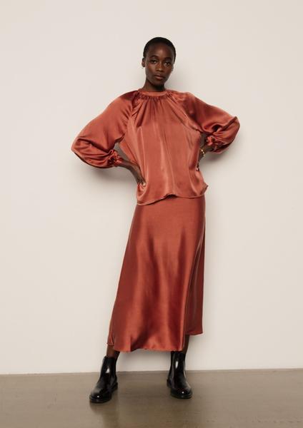 Helena Top Copper Silk Satin