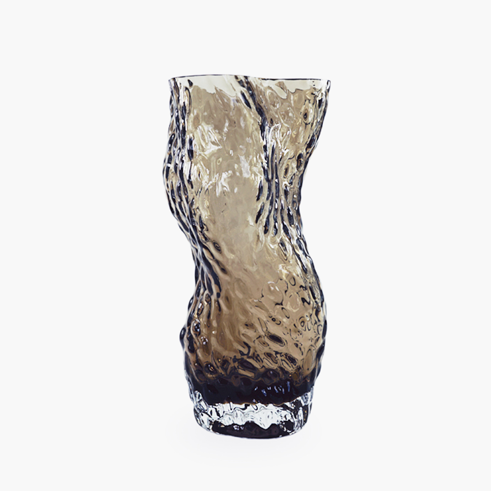 Hein Studio Smoke Ostrea Rock Glass Vase