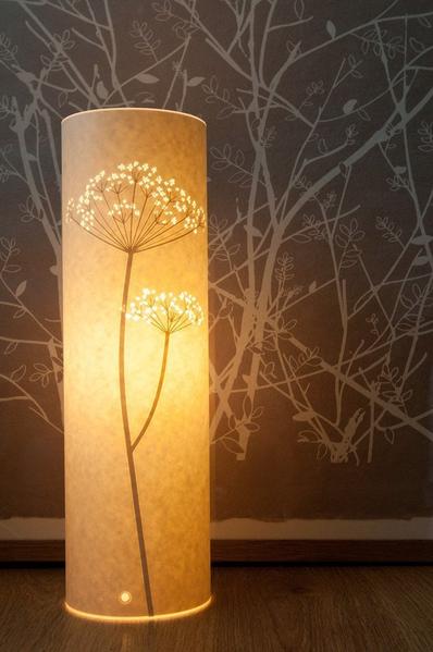 Hannah Nunn Cow Parsley Lamp Tall Cylindrical