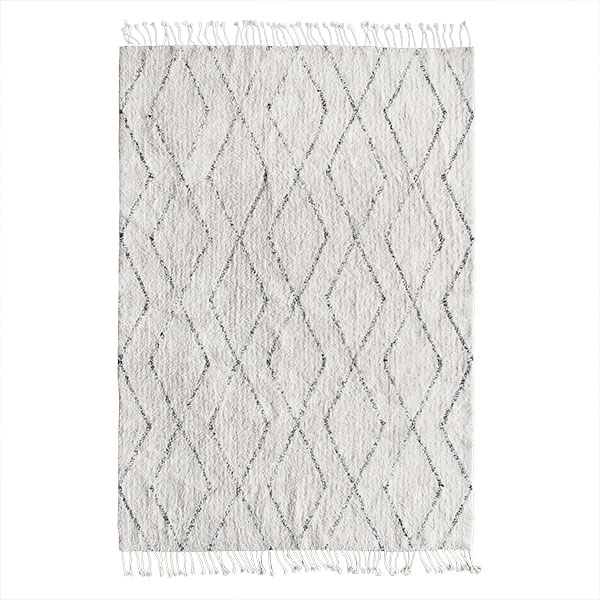 Offwhite Grey Cotton Rug