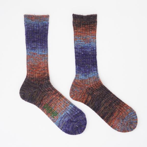 Gohemp Splash Pattern Crew Socks Violet Melange