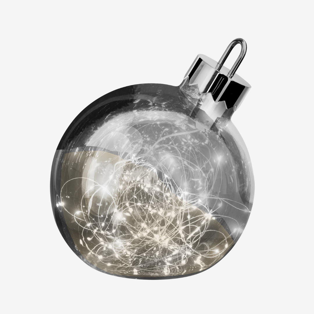 Sompex LED Deco Light Ornament - Large Christmas Ball with Lighting - Smoke