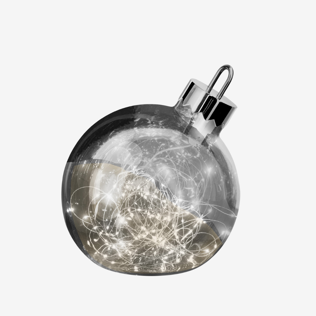 Sompex LED Deco Light Ornament - Medium Christmas Ball with Lighting - Smoke