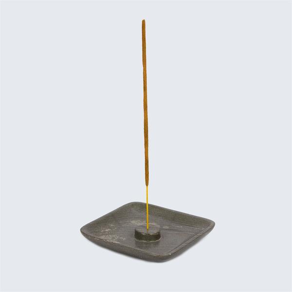 Kenyan Soapstone Incense Holder 'Smokey Grey&#x27