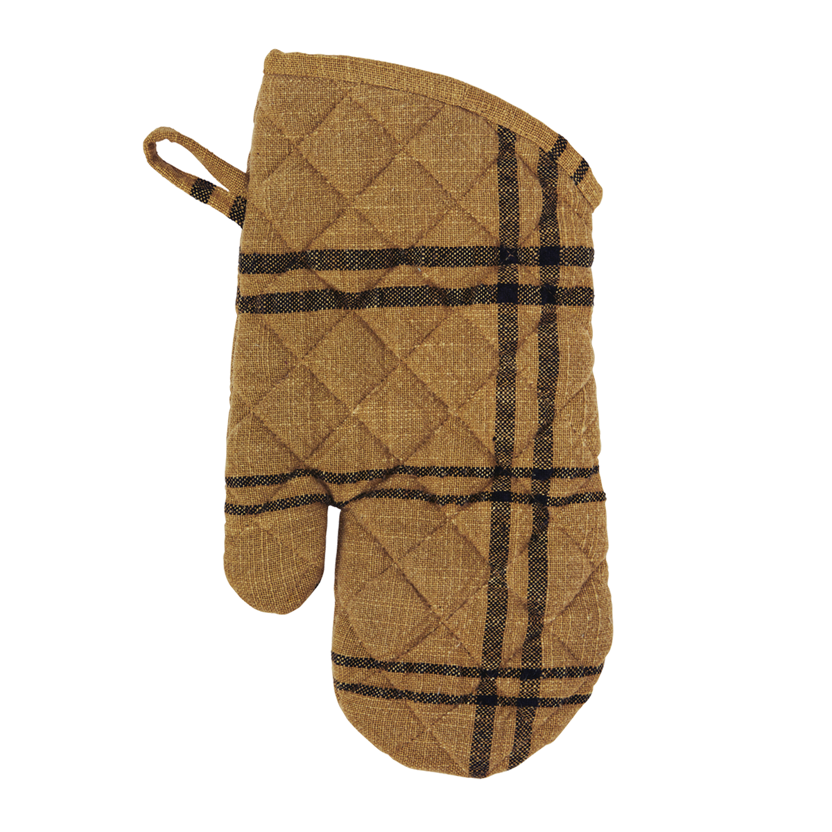 Madam Stoltz Indian Tan and Black Quilted Oven Mitt