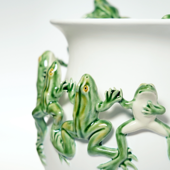 Trouva: Dancing Frogs White Tall Rounded Ceramic Vase, 54% OFF