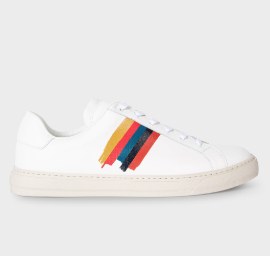 Paul Smith White 'Painted Stripe' 'Hansen' Trainers