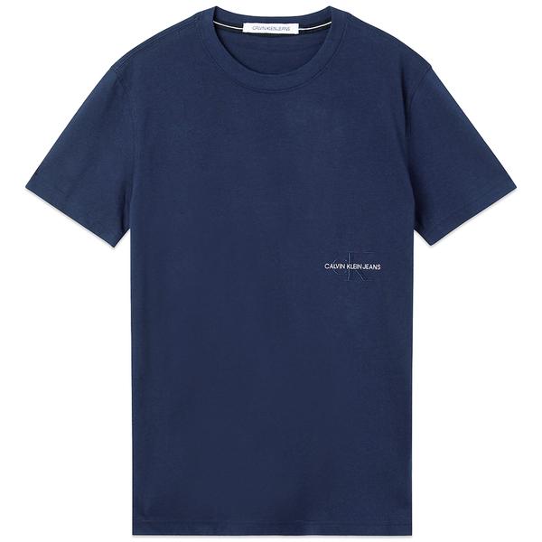 Calvin Klein Off Placed Iconic T Shirt Navy
