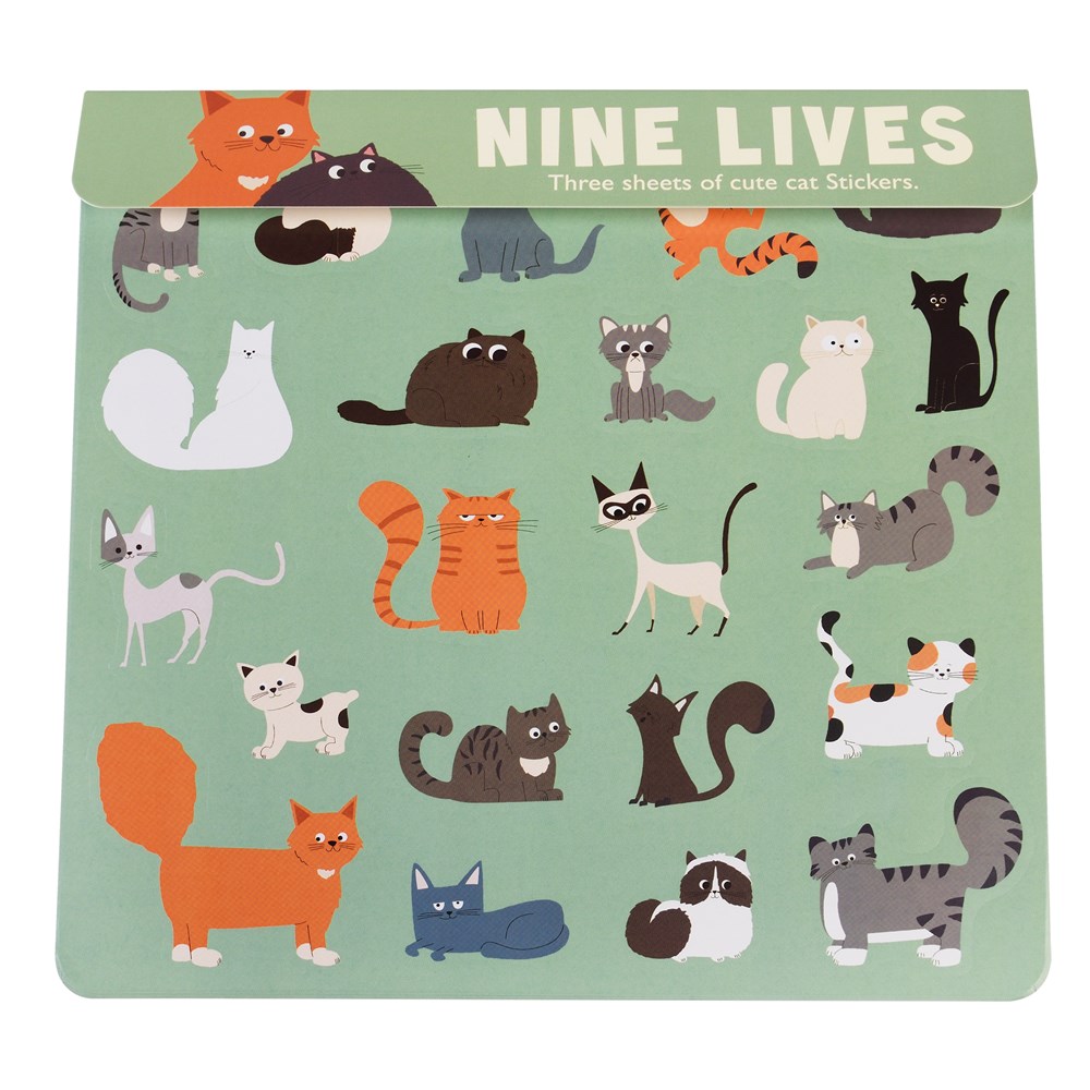 Nine Lives Cat Stickers Three Sheet Set