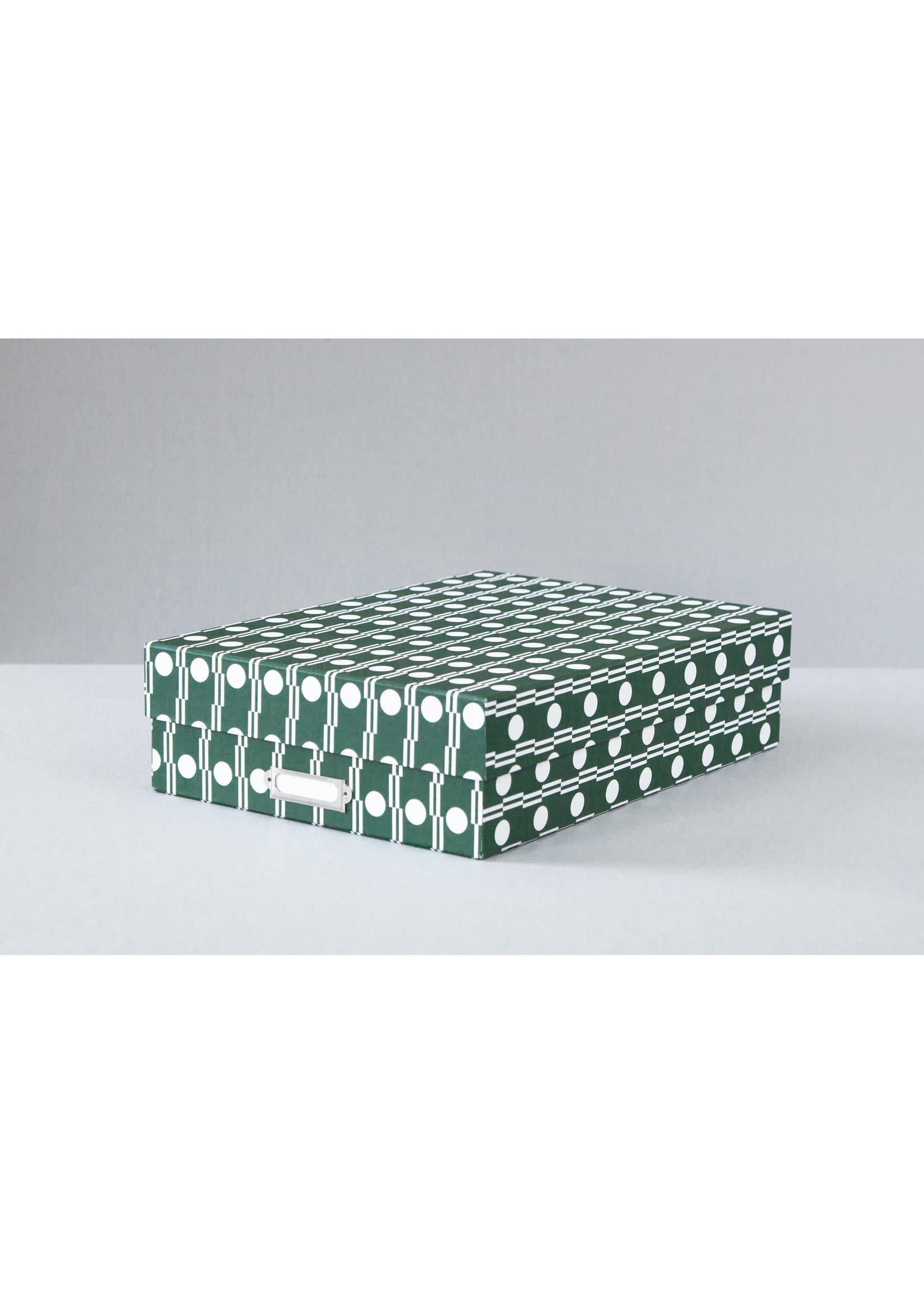 Ola Large Archive Box A4 | Benita Print in Forest Green
