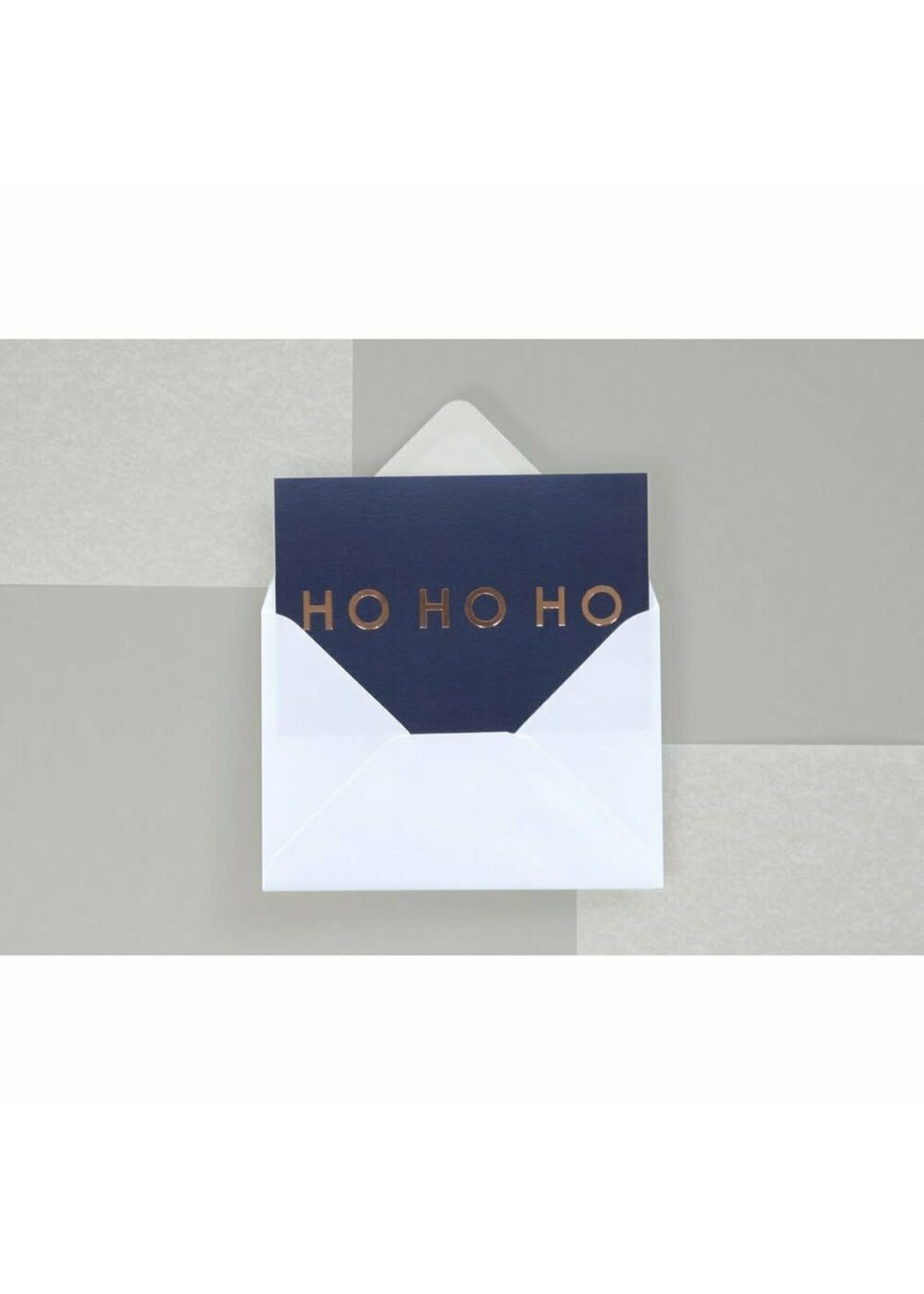 Ola Pack of 6 Festive Cards Ho Ho Ho Print Navy